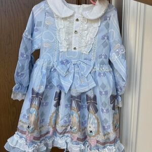 Rare Alice and Wonderland 4T Dress. Perfect for themed birthday Party blue